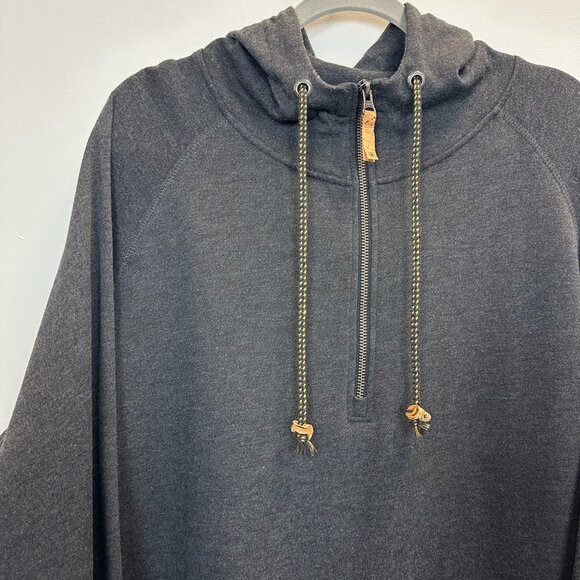 TenTree Pullover Hoodie Quarter Zip XL Charcoal Grey - Picture 1 of 12